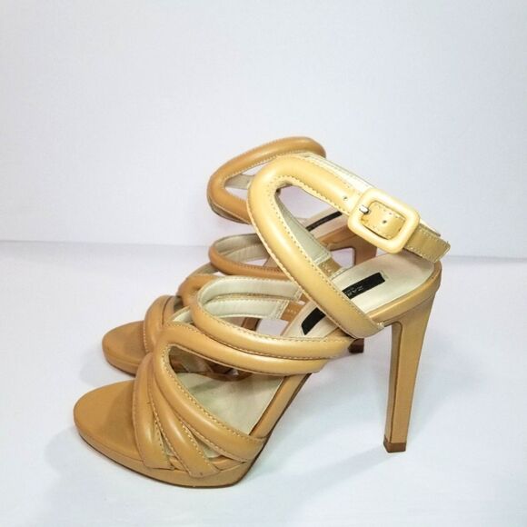 ZARA Basic Nude Strappy Stiletto High Heel Size 36 - Picture 7 of 8